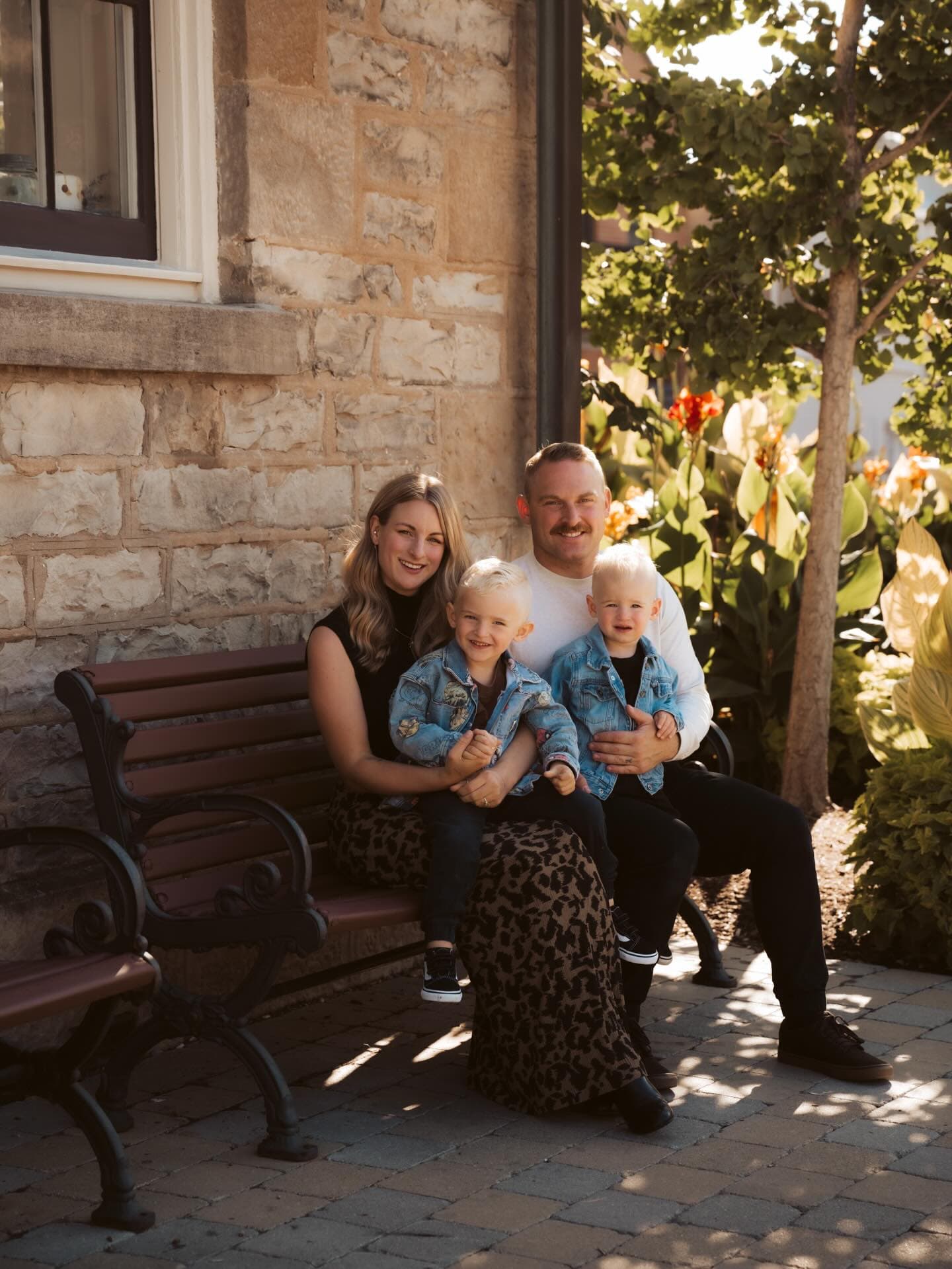 Brendan Fang with his wife and two sons, Robert and Charlie